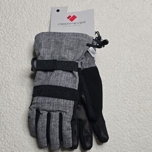 NWT Obermeyer Men's Regulator Glove Sz Large Heathered Grey And Black